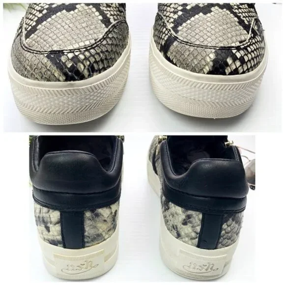 Ash Jordy black and gray Snake-Print leather platform Sneakers 6.5 - Picture 8 of 9